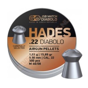 JSB Hades Airgun Pellets .22 - 5.5 _ 15.89 grain 500 pc big box